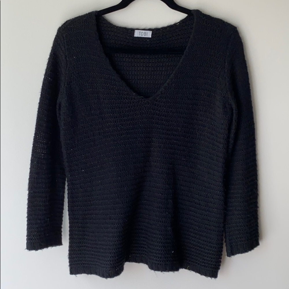 Tobi v neck black sweater